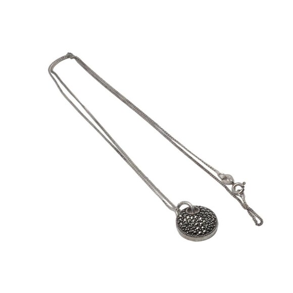 Marcasite Sterling Silver 925 Pendant with Box Chain New - Picture 4 of 15